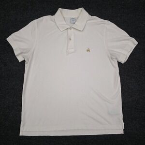 Brooks‎ Brothers Mens XL Cream Slim Fit Polo Shirt Logo Golf